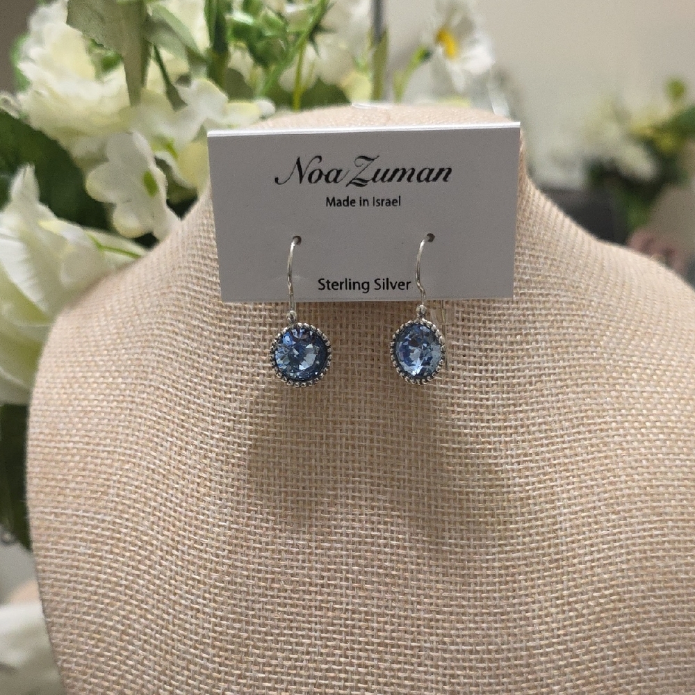 Sterling 925  Silver Blue Saphire  Earrings